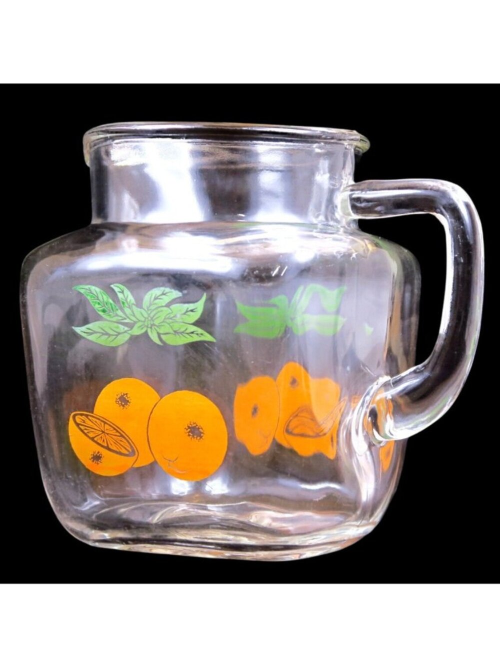 Federal Glass Orange Juice Carafe Vintage Mid-Century Square Glass Pitcher